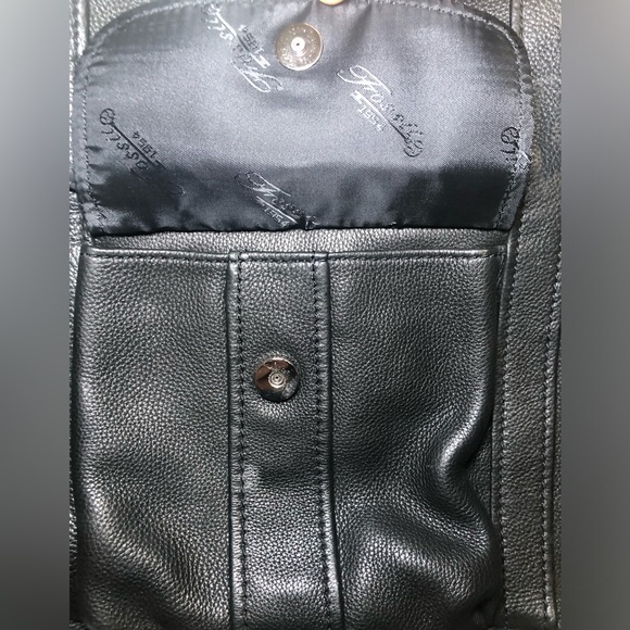 VINTAGE FOSSIL 1954 PEBBLED BLACK LEATHER SHOULDER BAG, #75082, LIKE NEW - Picture 3 of 11